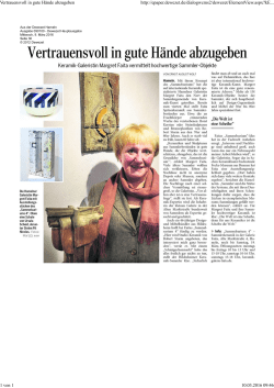 Vertrauensvoll in gute Hände abzugeben