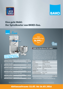 INTERNORGA-Flyer B&Auml;KOline und Diosna