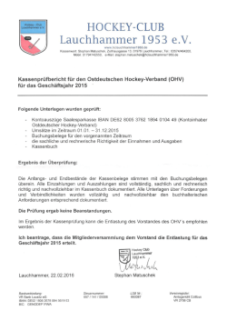 Kassenprüfbericht 2015  - Deutscher Hockey-Bund