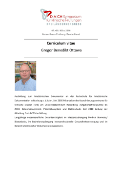 Curriculum vitae Gregor Benedikt Ottawa - Symposium
