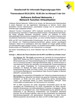 Flyer GI-Themenabend Software Defined Networks / Network