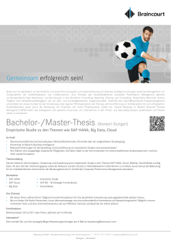 Bachelor-/Master-Thesis (Standort Stuttgart)
