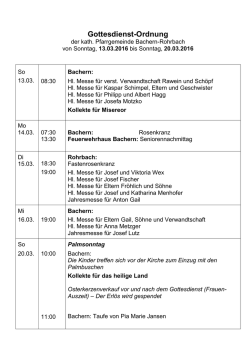 Gottesdienst-Ordnung - Pfarreiengemeinschaft Ottmaring