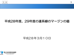 平成28年度、29年度の連系線のマージンの値