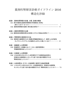 薬剤性腎障害診療ガイドライン 2016 構造化抄録