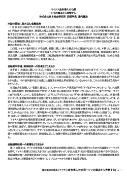 マイナス金利導入の功罪－5つの論点から考察する（PDF：212KB）