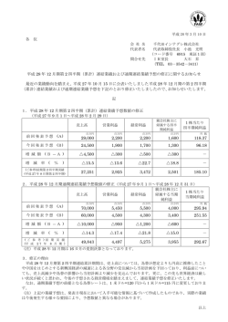 （累計）連結業績および通期連結業績予想の修正