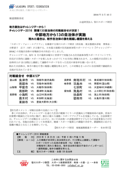 中部地方から13の自治体が実施