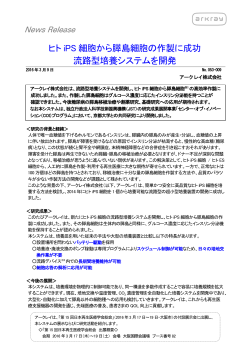 ヒト iPS 細胞から膵島細胞の作製に成功 流路型培養