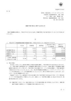 業績予想の修正に関するお知らせ