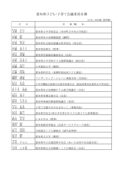 愛知県子ども・子育て会議委員名簿 [PDFファイル／119KB]