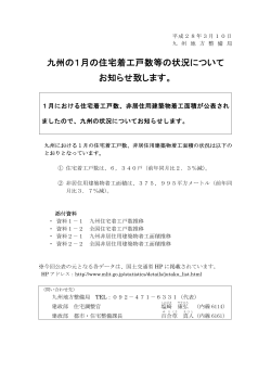 住宅着工戸数（1月） - 国土交通省 九州地方整備局