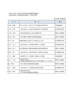 委員名簿 - 大阪府