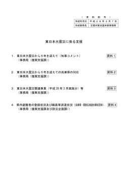 東日本大震災に係る支援