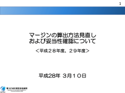 マージンの算出方法見直し および妥当性確認について