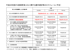 平成29年度EPA候補者受入れに関する諸手続き等のスケジュール（予定）