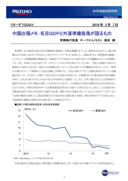 中国出張メモ：名目GDPと外貨準備急落が語るもの