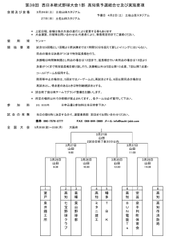 第 回 西日本軟式野球大会 部 高知県予選組合 及 実施要項