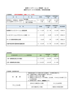 訪問リハビテーション事業所 あいの 提供するサービスの利用料、利用者
