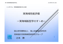 ー実海域船型学のすゝめー 実海域性能評価