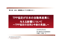 TPP協定が日本の自動車産業に与える影響
