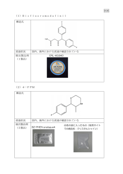 別紙 （1）Bisfluoromodafinil 構造式 流通状況 国内、海外における流通