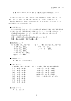 日本スポーツマスターズ2016秋田大会の申込方法