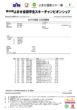 女子大回転公式成績表
