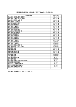 金融機関名 株式会社日本政策投資銀行 H26.10.14 株式会社三菱東京