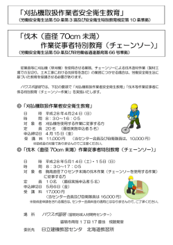 刈払機取扱作業者安全衛生教育 - 留萌地域人材開発センター