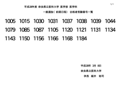 （前期日程）合格者受験番号一覧（PDF）