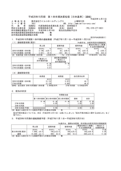 平成28年10月期 第1四半期決算短信〔日本基準〕(連結)