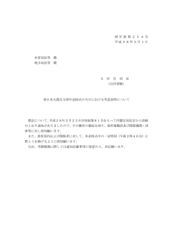 東日本大震災五周年追悼式の当日における弔意表明について