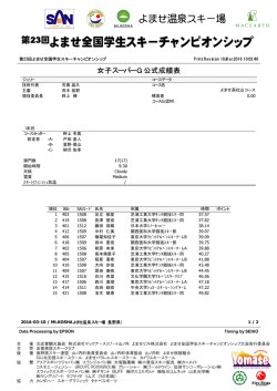 女子SG公式記録
