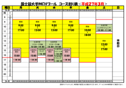 国士舘大学MCHプール コース割り表＜平成27年3月＞