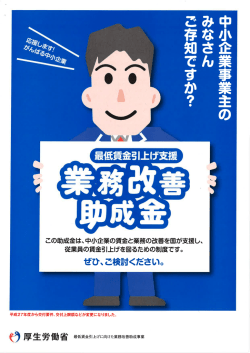 中小企業最低賃金引上げ支援対策費補助金（業務改善助成金）