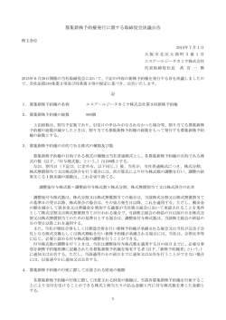 募集新株予約権発行に関する取締役会決議公告