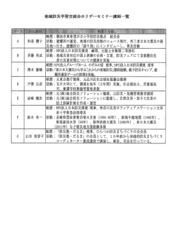 地域防災学習交流会ホリデーセミナー講師一覧