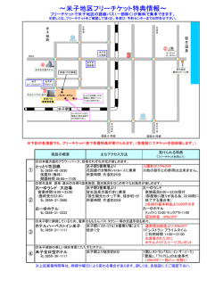 ～米子地区フリーチケット特典情報～