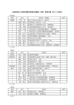 （評議員） 役員 氏名 団体名・役職名 備考 評議員 中島 晃 国立大学法人