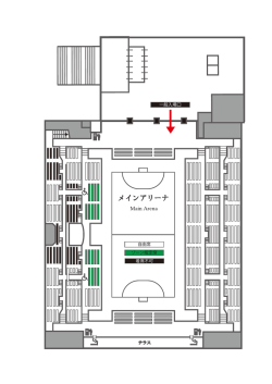 プレーオフ Final Round 席割図（テバオーシャンアリーナ・名古屋）