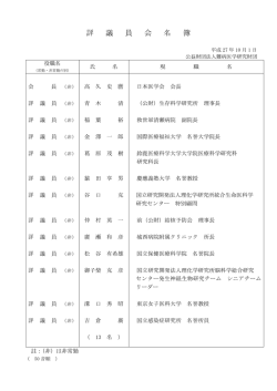 評 議 員 会 名 簿