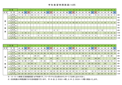 学 科 教 習 時 間 割 表（10月）