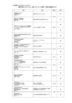 H27年度 エンライトメント・レクチャー 月曜日3限（13：00