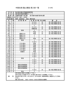 中高交流（陸上競技）受入校一覧
