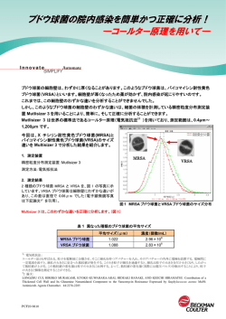 ブドウ球菌の院内感染を簡単かつ正確に分析！ ―コールター原理を用い