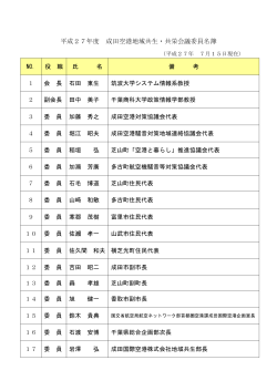 委員名簿PDF - 成田空港地域共生・共栄会議