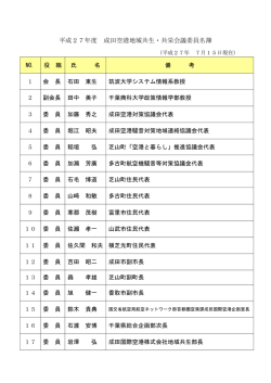 委員名簿PDF - 成田空港地域共生・共栄会議