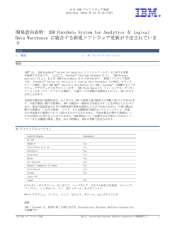 開発意向表明: IBM PureData System for Analytics を Logical Data