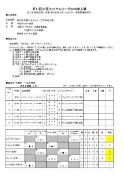 第11回中国フットサルリーグ2015参入戦結果